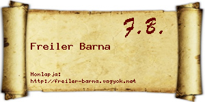 Freiler Barna névjegykártya